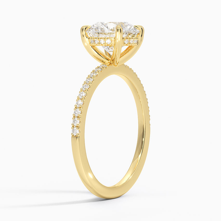 18K Yellow Gold Perfect Fit Half-Coverage Hidden Halo Diamond Ring (1/5 ct. tw.)