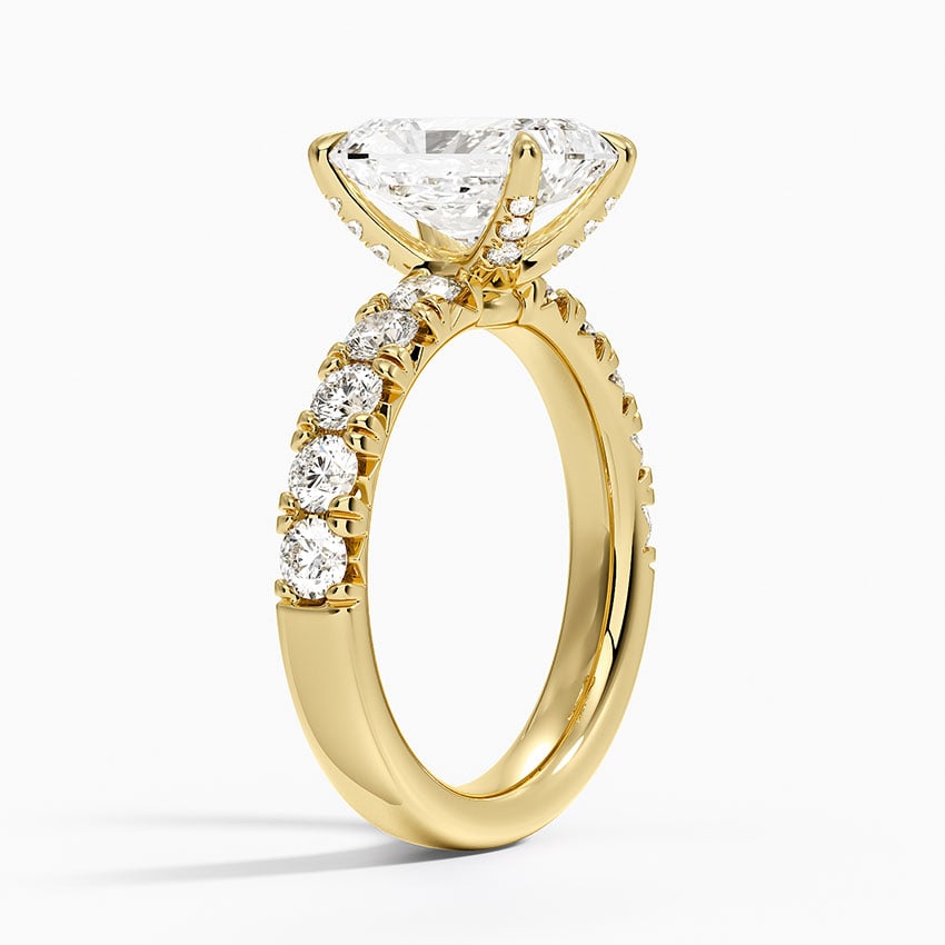 18K Yellow Gold Ellora Half Coverage Diamond Ring