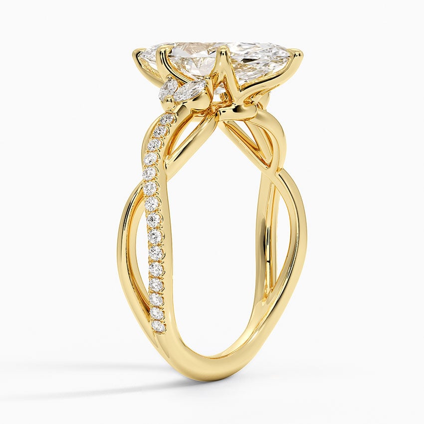 18K Yellow Gold Garland Diamond Ring
