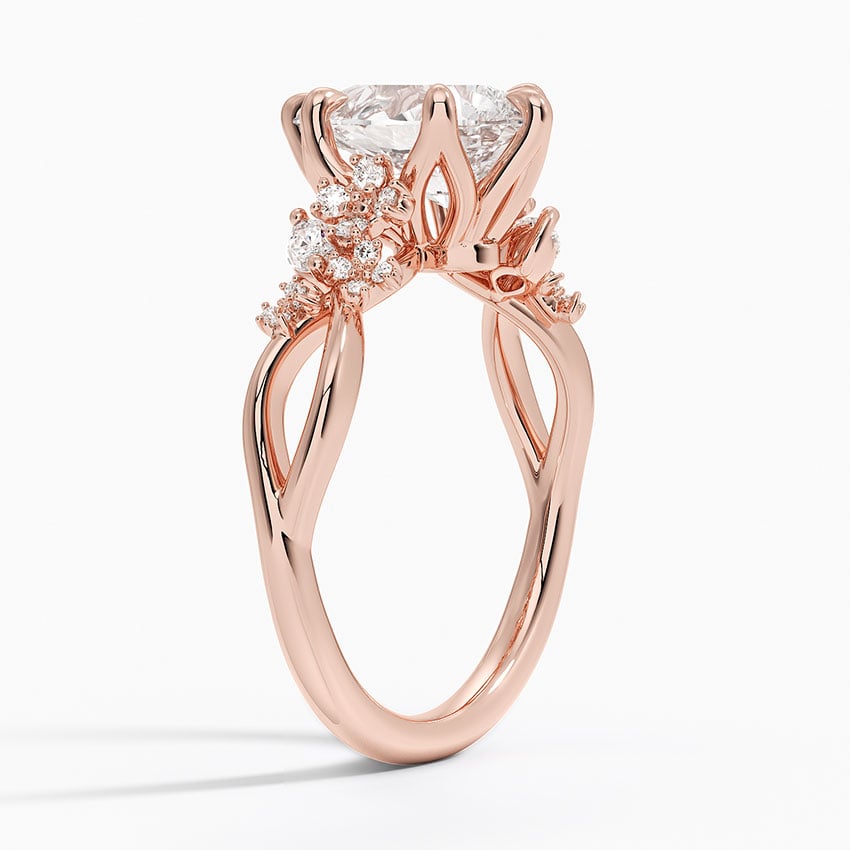 Flower Cluster Diamond Engagement Ring