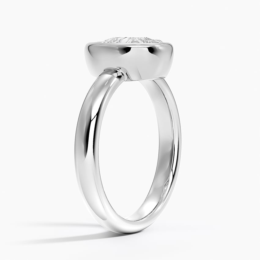 18K White Gold Andrea Bezel Prong Ring