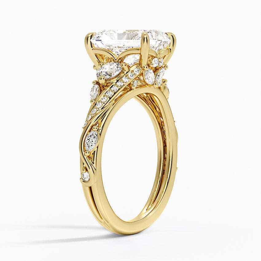 Begonia Vine Three Stone Diamond Ring