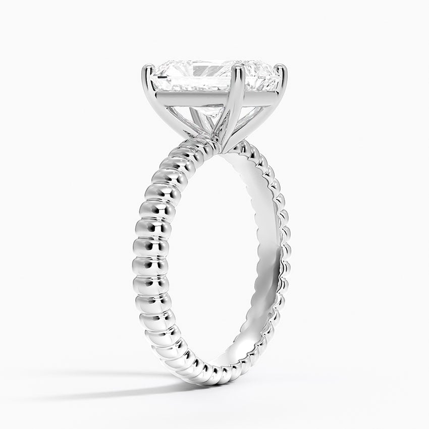 18K White Gold Petra Textured Solitaire Ring