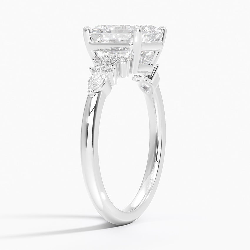 18K White Gold Rosette Diamond Ring