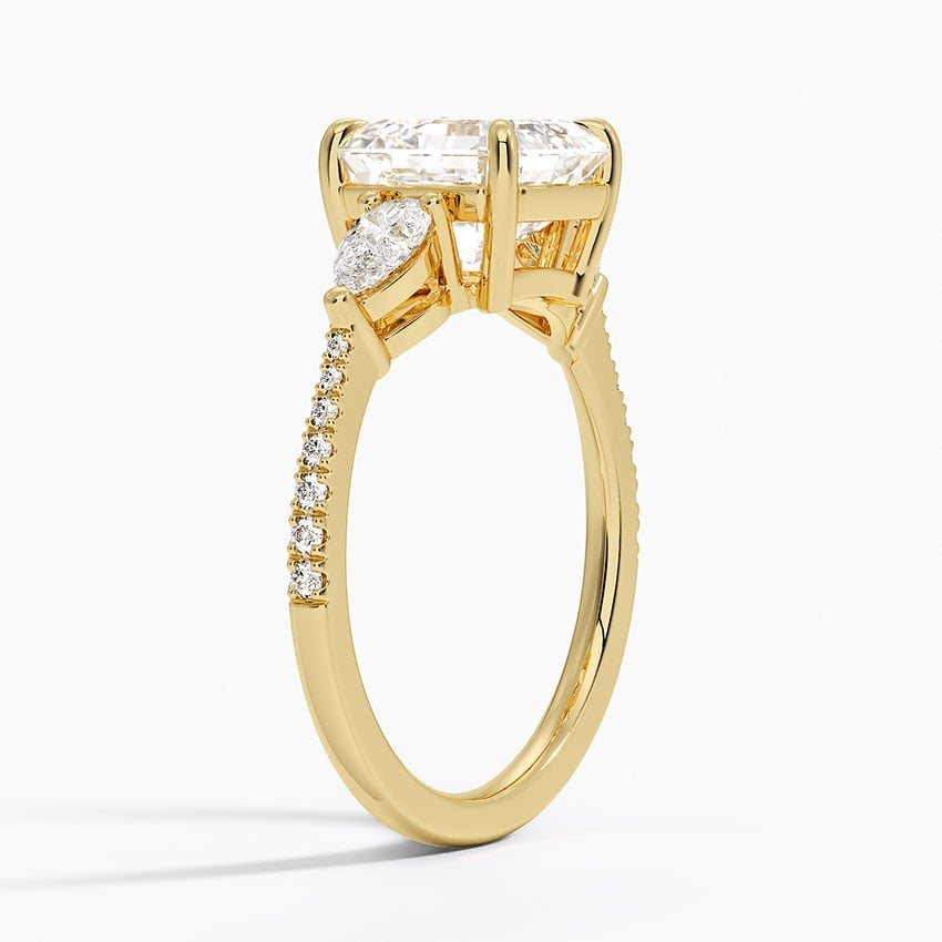 Opera Accented Three Stone Diamond Ring