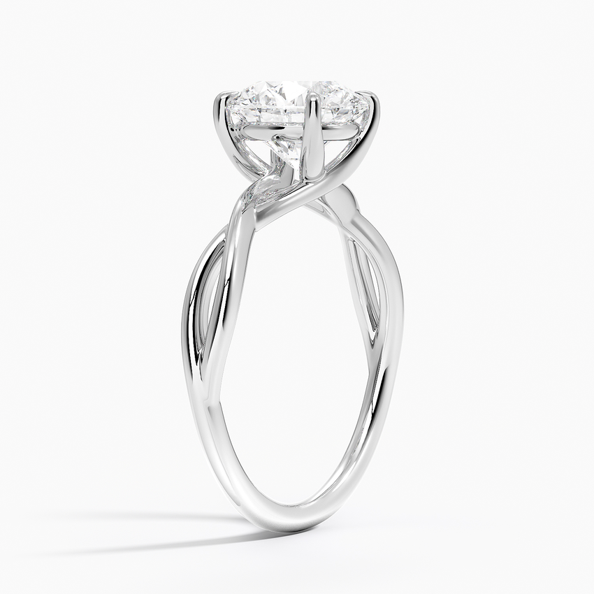 14K White Gold Alya Twist Solitaire Ring