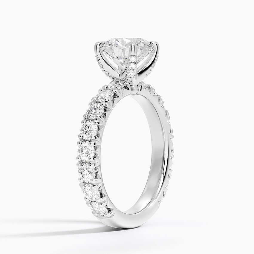 18K White Gold Ellora Three-Quarter Coverage Diamond Ring