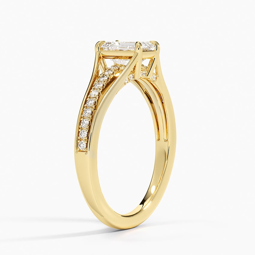 18K Yellow Gold Tressa Split Shank Diamond Ring