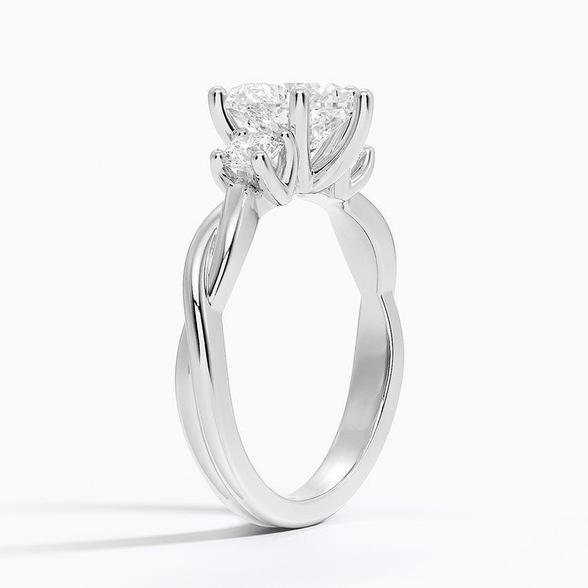 Twisted Vine Three Stone Diamond Ring