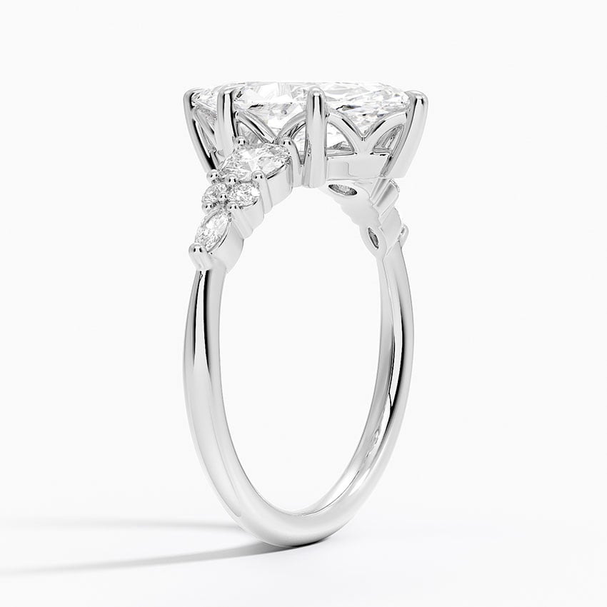 Three Stone Cluster Engagement Ring