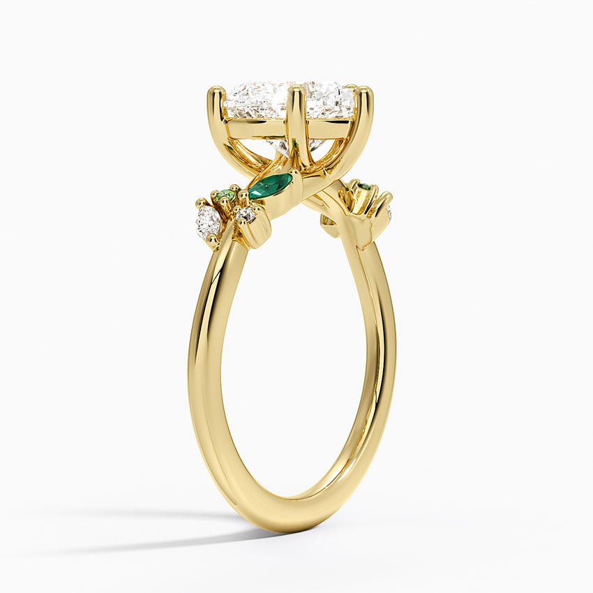 Arden Diamond Ring with Lab Emerald Accents - Brilliant Earth