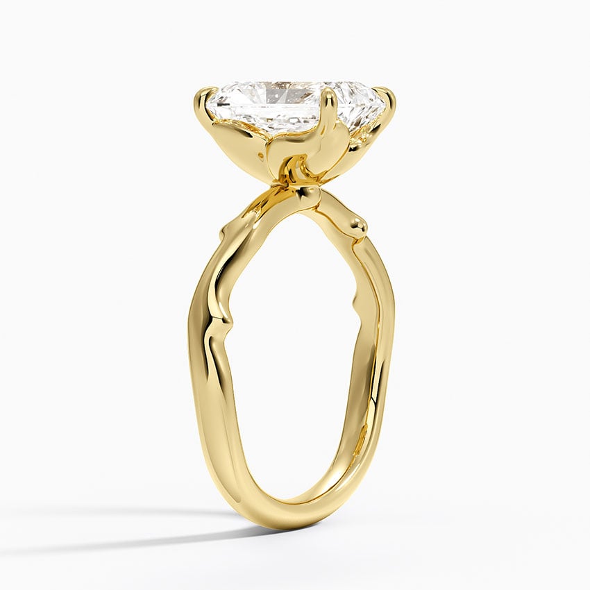 18K Yellow Gold Rose Thorn Solitaire Ring