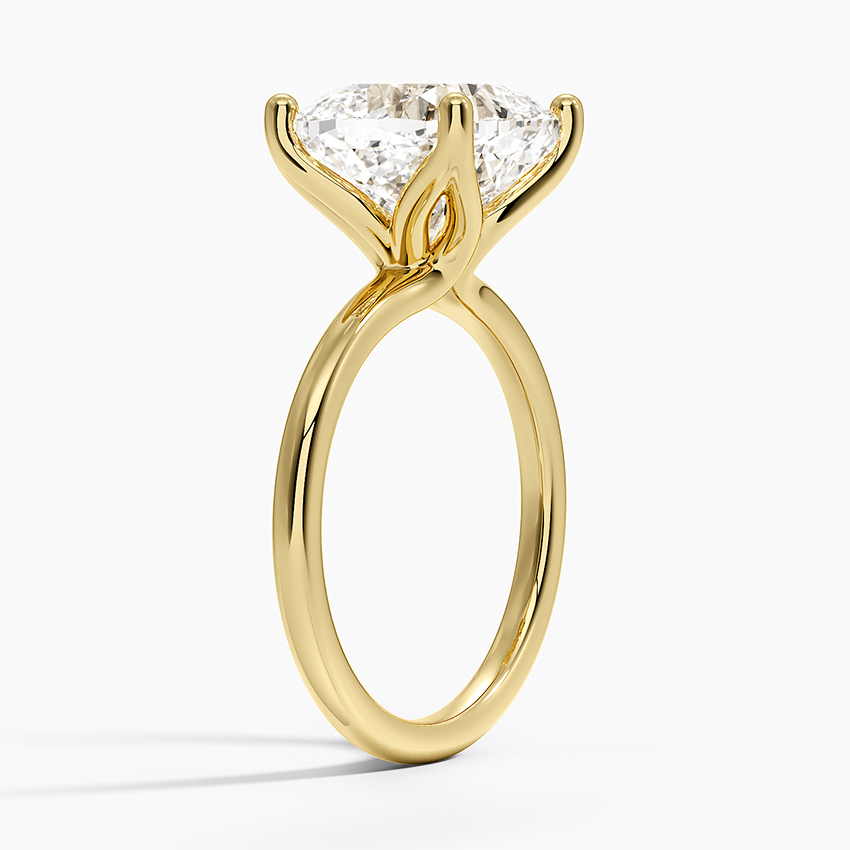 18K Yellow Gold Fleur Solitaire Ring