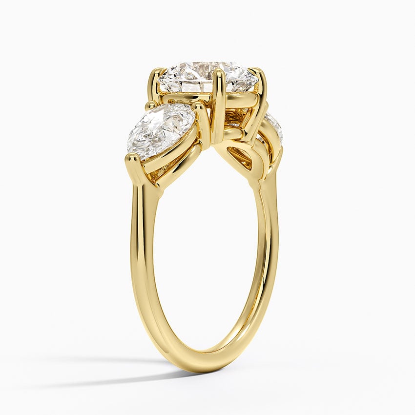 18K Yellow Gold Luxe Opera Three Stone Diamond Ring (1 1/3 ct. tw.)