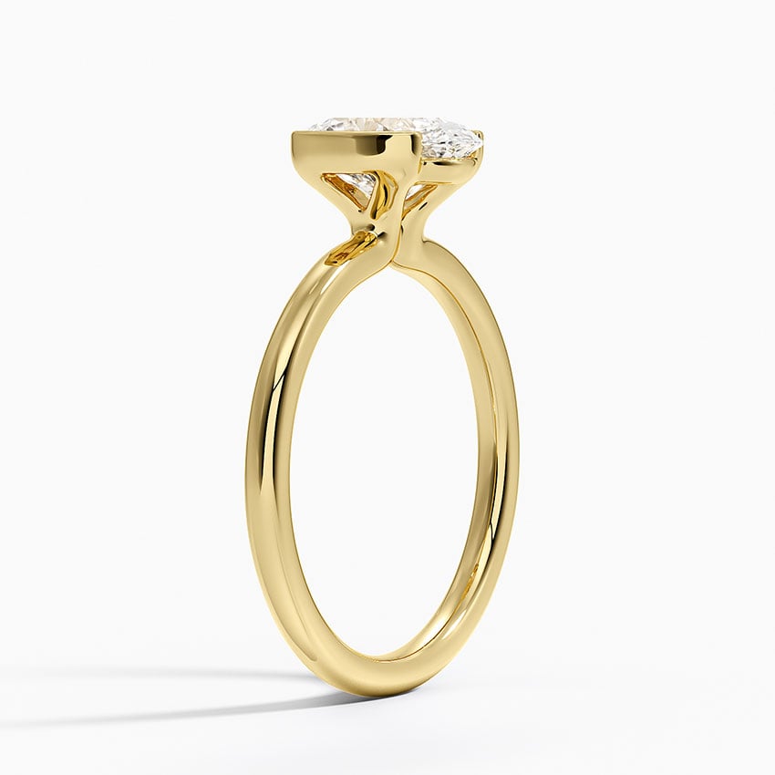 18K Yellow Gold Annika Half Bezel Solitaire Ring