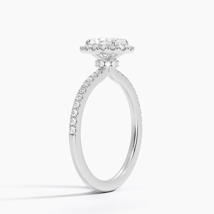 PT Aquamarine Waverly Hidden Halo Diamond Ring, large top view