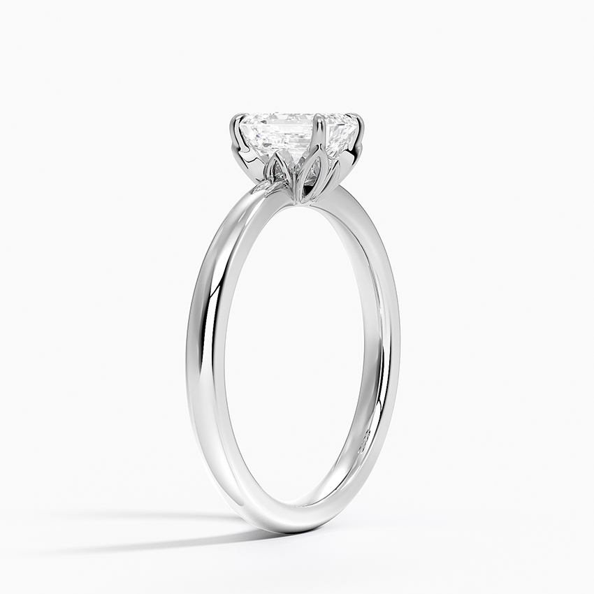 Petal 2mm Solitaire Ring in 18K White Gold