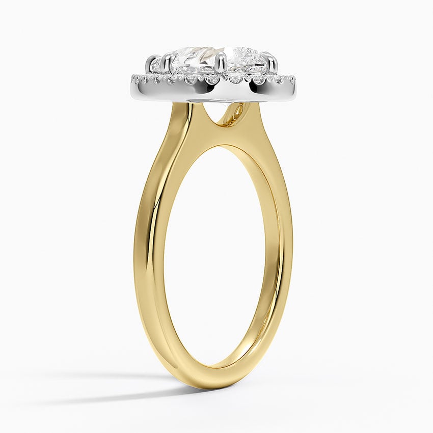 Julia Mixed Metal Halo Diamond Ring
