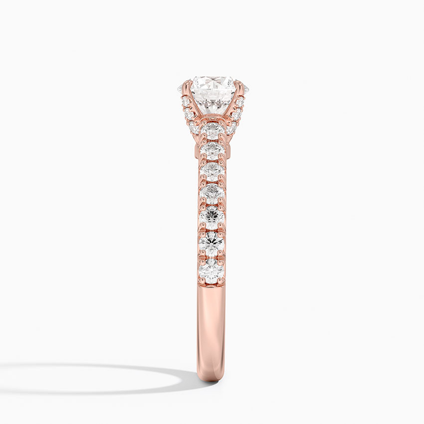 Lab Grown Sapphire Sienna Half Coverage Hidden Accents Lab Diamond Ring (1/2 ct. tw.) in 14K Rose Gold