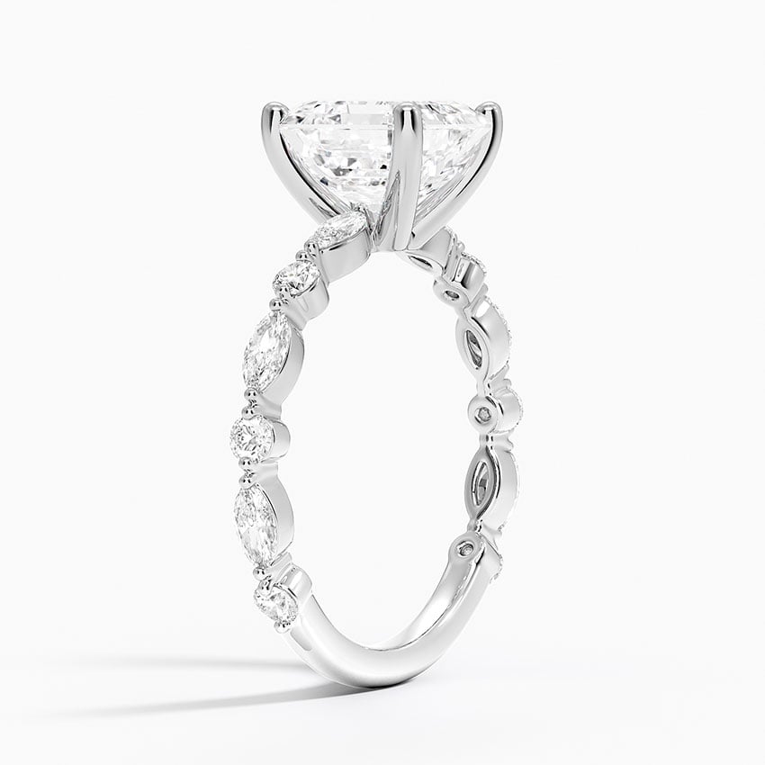 Alternating Marquise and Round Diamond Setting