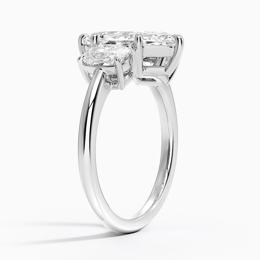 Platinum Luxe Faye Elongated Cushion Three Stone Diamond Ring (1 ct. tw.)
