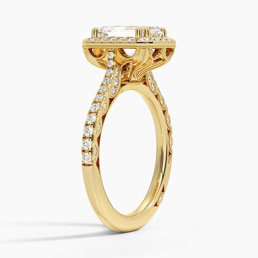 18K Yellow Gold Tacori Petite Crescent Bloom Diamond Ring