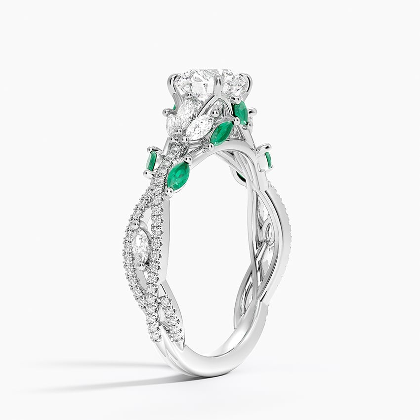 Platinum Luxe Secret Garden Lab Emerald and Diamond Ring