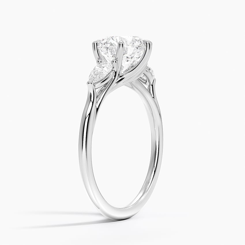 Platinum Luxe Delilah Three Stone Pear Diamond Ring
