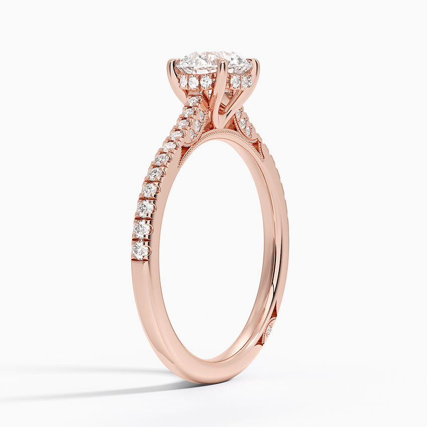 18KR Morganite Simply Tacori Cathedral Diamond Ring (1/4 ct. tw.), large top view