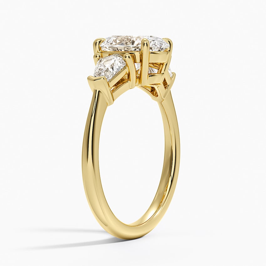 18K Yellow Gold Shield Cut Three Stone Diamond Ring (1/2 ct. tw.)