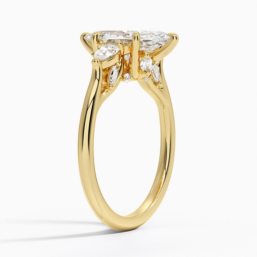 Three Stone Cathedral Engagement Ring