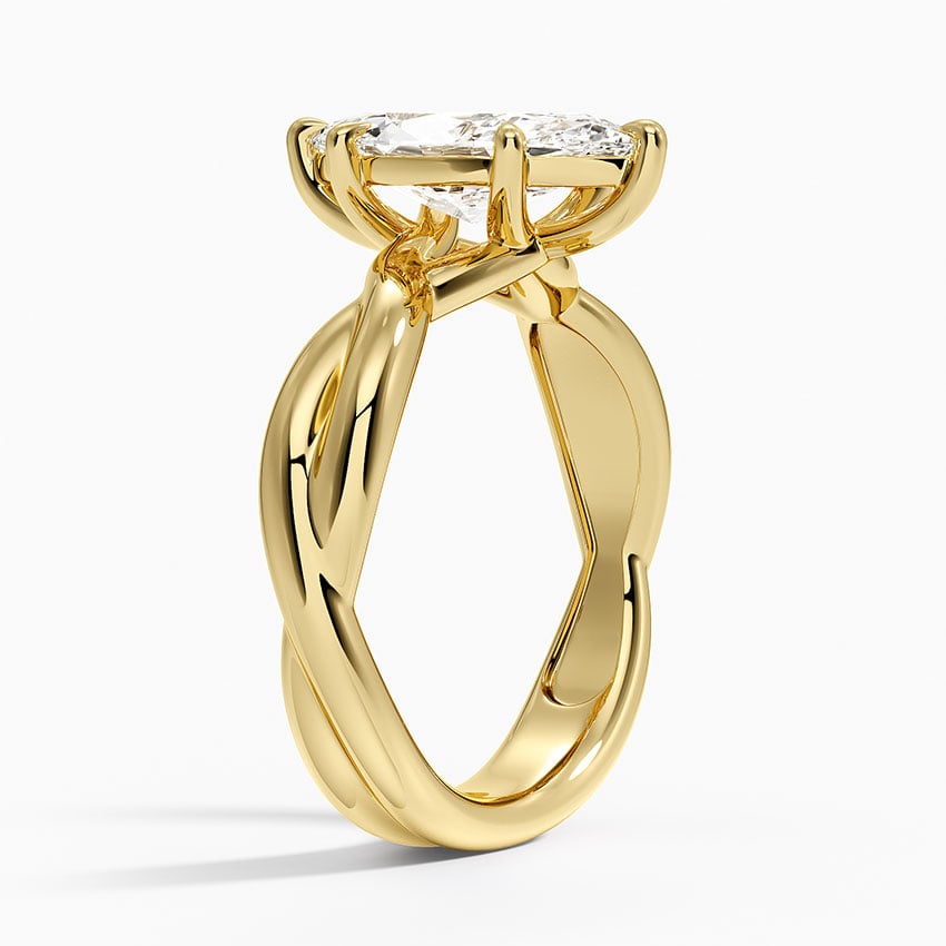 18K Yellow Gold Hazel Twist Solitaire Diamond Ring