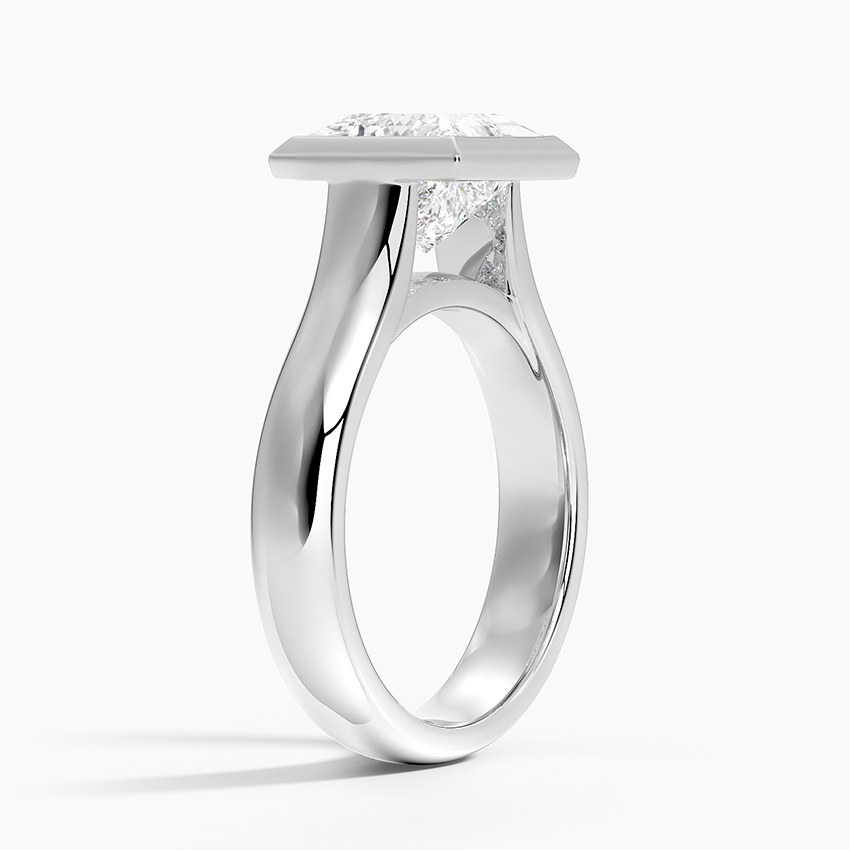 18K White Gold Luna 4mm Bezel Ring