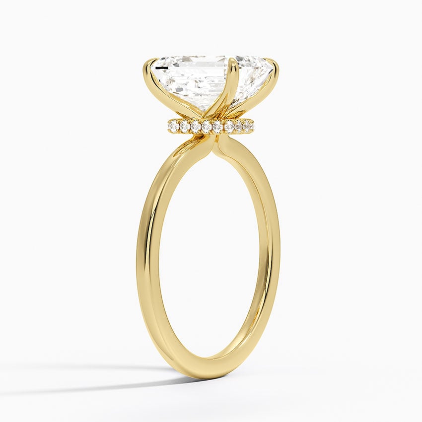 Pavé Wrap Hidden Halo Diamond Engagement Ring - Secret Halo