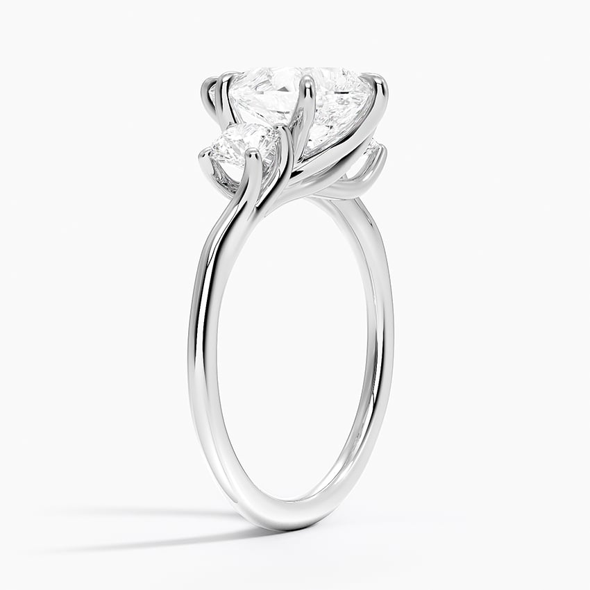 18K White Gold Luxe Delilah Three Stone Diamond Ring