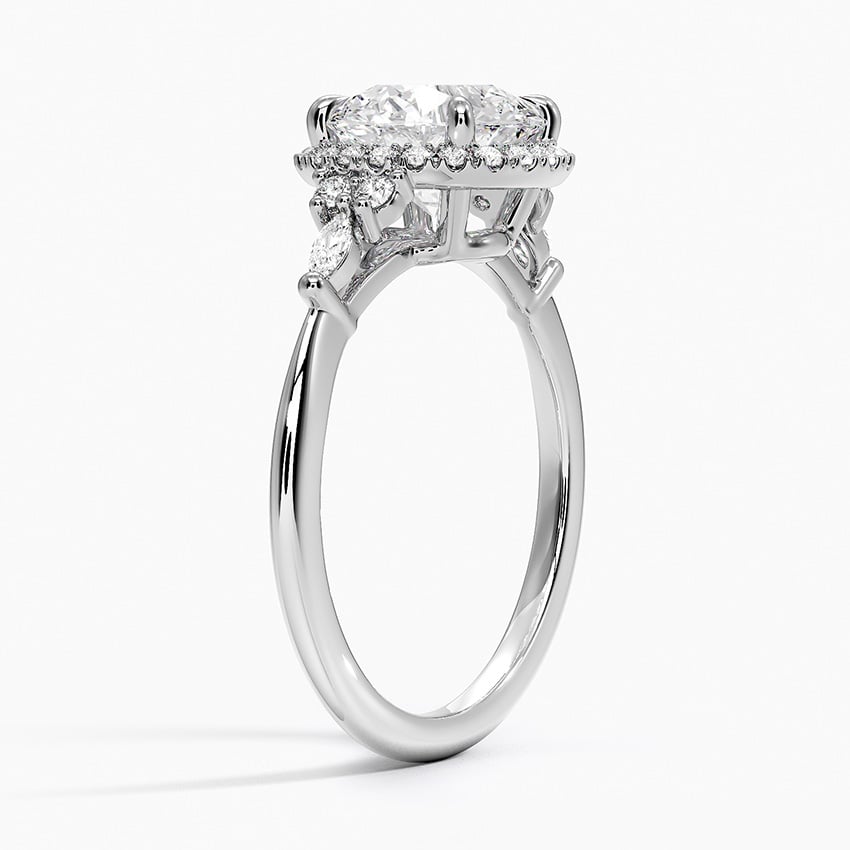 Diamond Halo Accent Engagement Rings