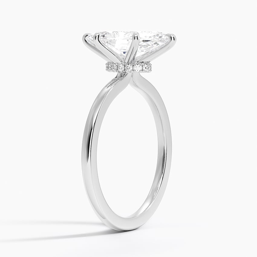 Platinum Secret Halo Six-Prong Diamond Ring