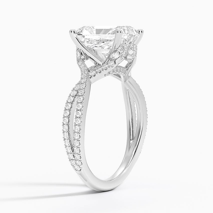Twisting Split Shank Diamond Ring