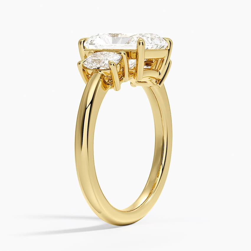 Faye Elongated Cushion Three Stone Diamond Ring