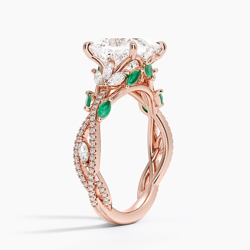 Luxe Secret Garden Lab Emerald and Diamond Ring