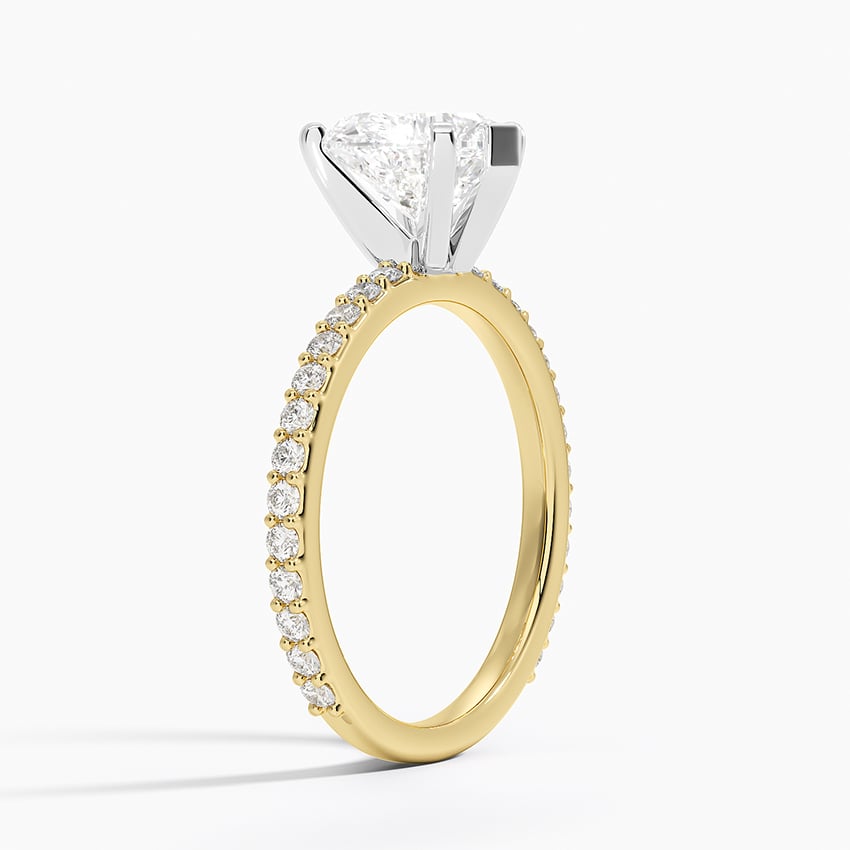 18K Yellow Gold Petite Shared Prong Three-Quarter Coverage Diamond Ring (1/3 ct. tw.)