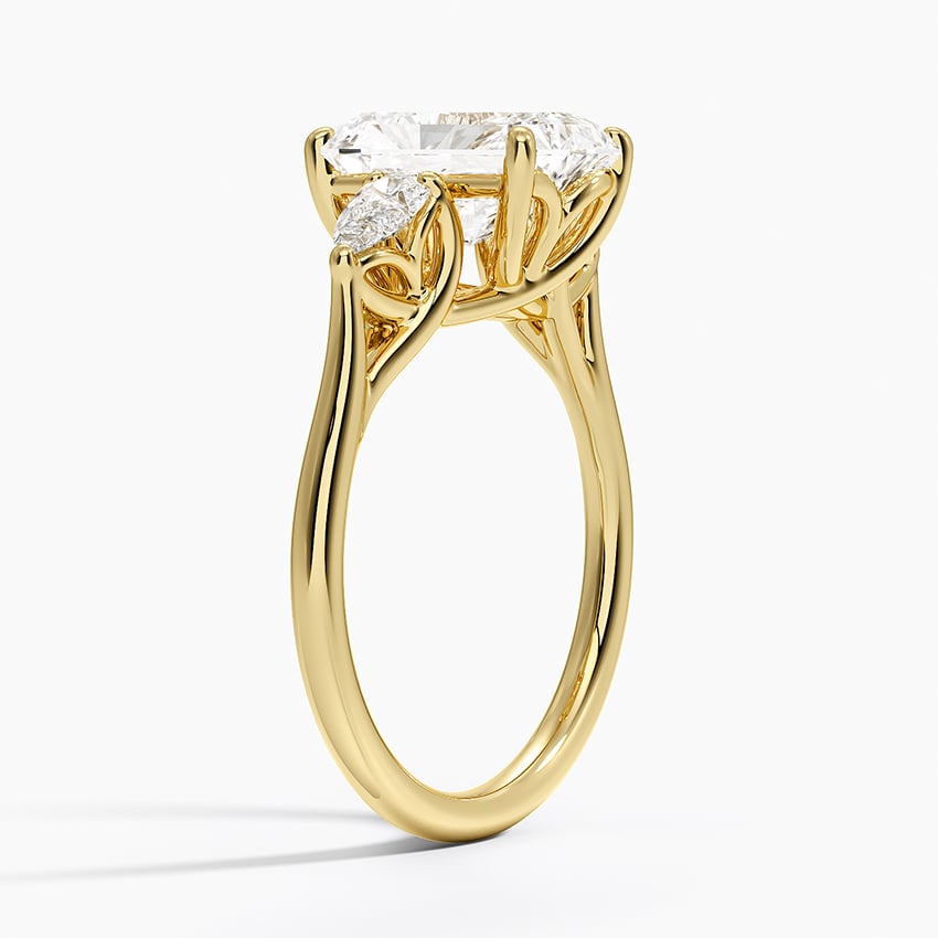 Trellis Three Stone Pear Diamond Ring
