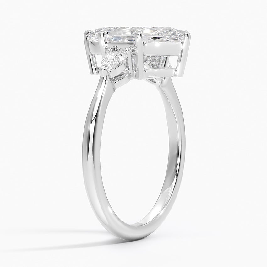 18K White Gold Petite Opera Three Stone Diamond Ring (1/4 ct. tw.)