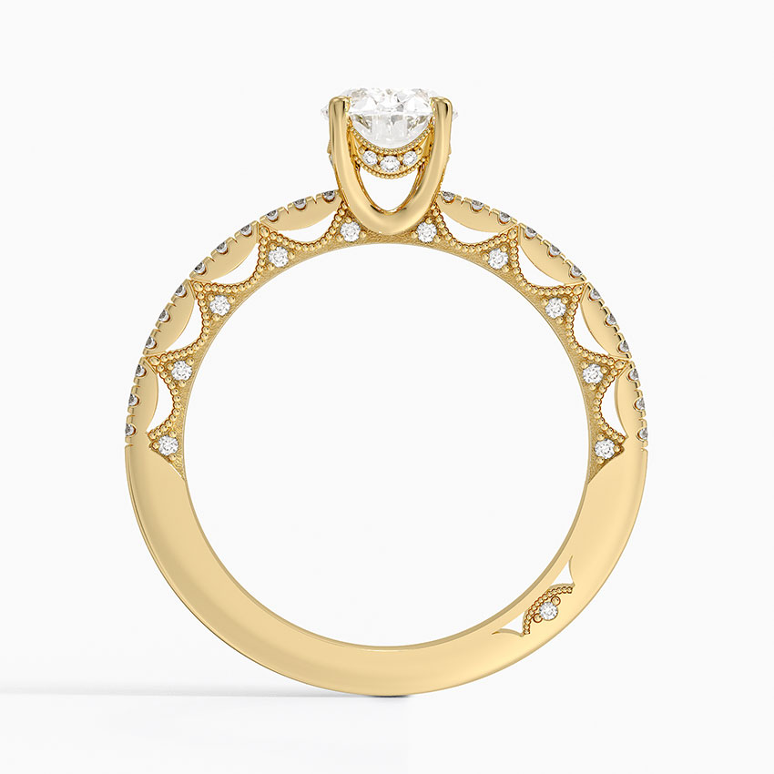 18K Yellow Gold Tacori Lunetta Crescent Diamond Ring