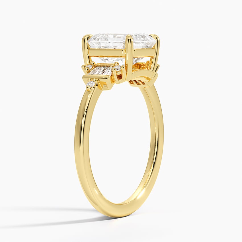 Art Deco Tapered Baguette Cluster Engagement Ring