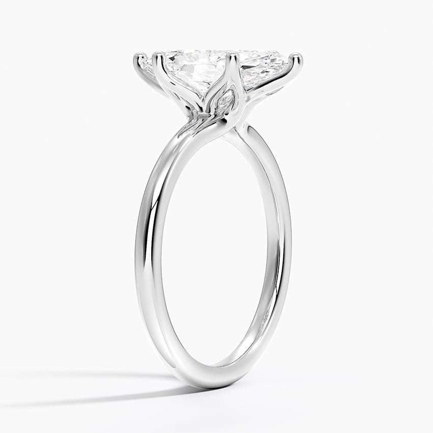 Platinum Fleur Solitaire Ring