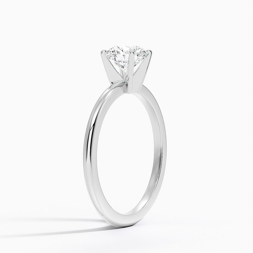 Petite Round Brilliant Moissanite Solitaire Ring - sol448