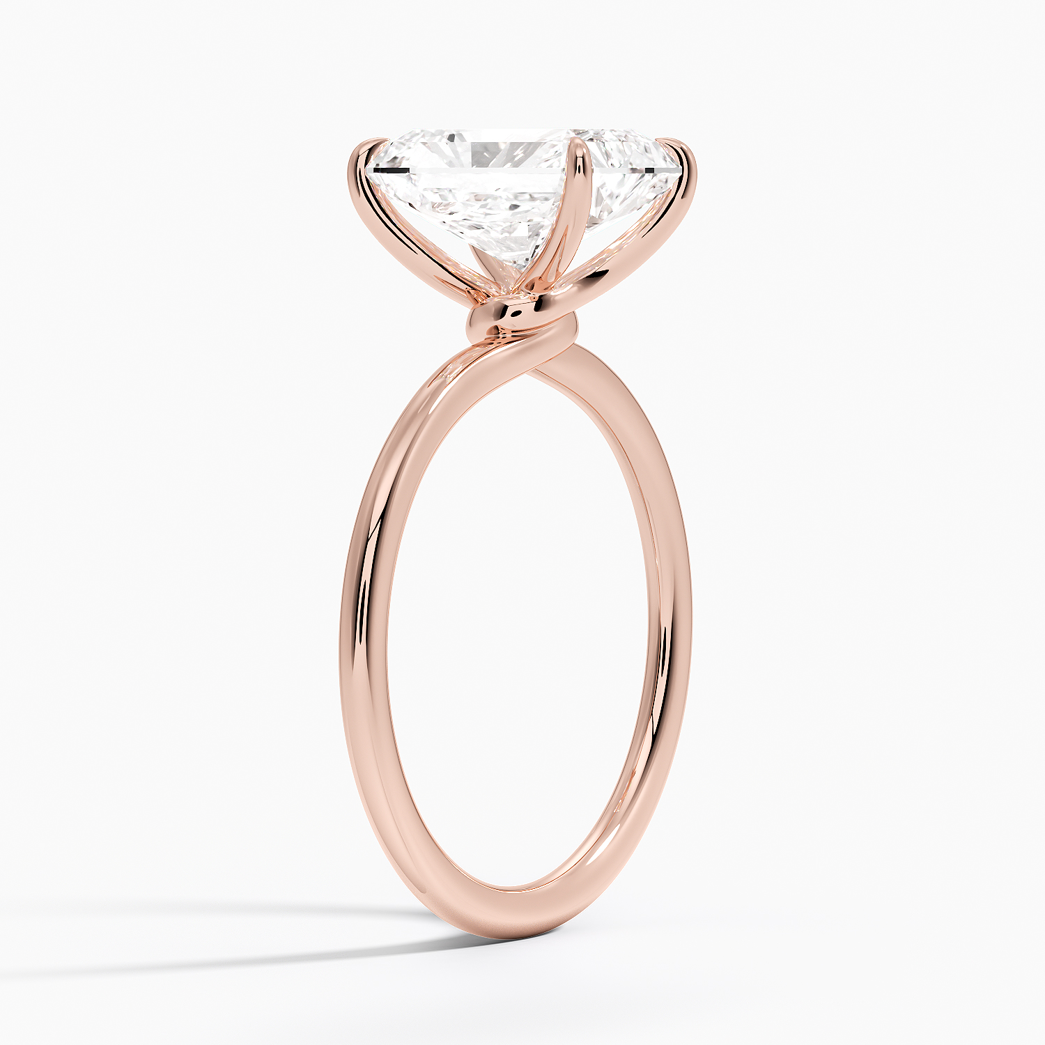14K Rose Gold Entwined Solitaire Ring