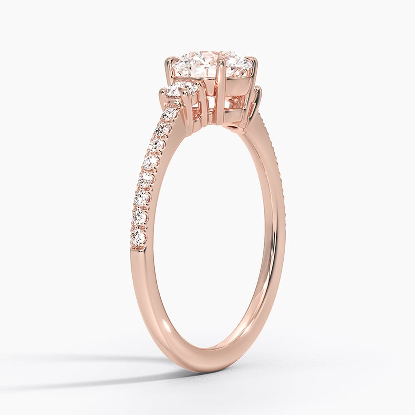 Morganite Lyra Three Stone Diamond Ring (1/4 ct. tw.)