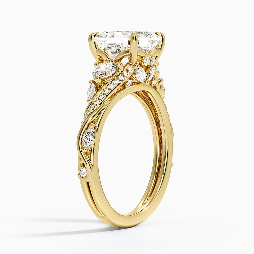 Begonia Vine Three Stone Diamond Ring